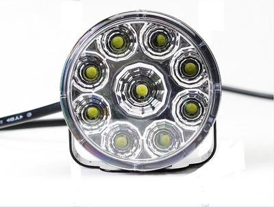 廠家直銷汽車通用LED霧燈圓前照燈食人魚霧燈7CM日行燈圓型圓9燈