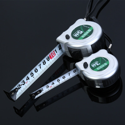 沃爾頓 鋼卷尺亞光鍍鉻尺殼工地木工測量工具標準刻度自鎖鋼卷尺