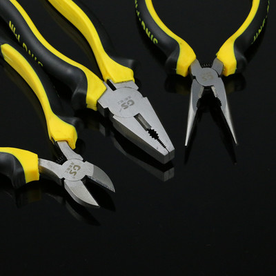 臨沂五金工具廠家6寸尖嘴鉗斜口鉗多功能發(fā)黑老虎鉗子省力鋼絲鉗