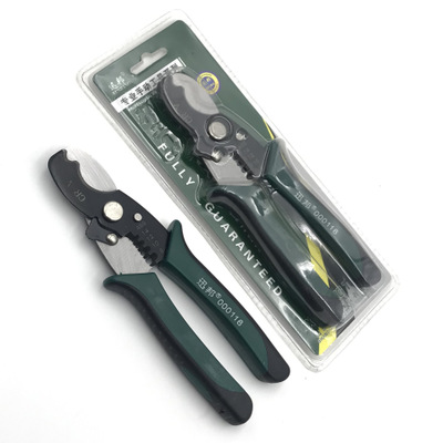 廠家直銷迅邦多功能電纜剝線鉗手動鉗子五金工具三合一壓線剝線鉗