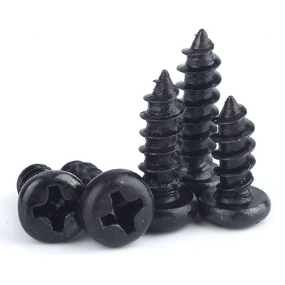 廠家直銷 發(fā)黑 PA 圓頭十字自攻螺釘 盤頭自攻螺絲釘 M2M2.6M2.8