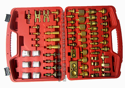 66件套純銅歐洲版汽車空調維修檢漏工具側漏試漏工具堵漏堵頭