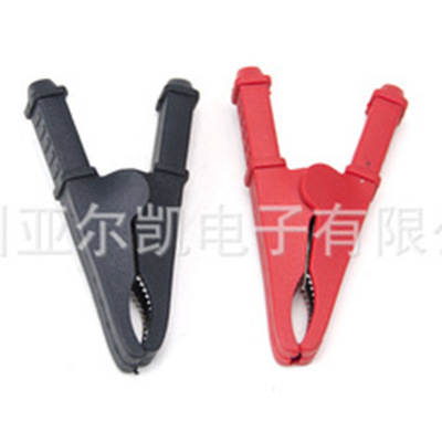 全護(hù)套75mm電瓶夾 0.5mm冷壓金屬測(cè)試夾 機(jī)電通電測(cè)試鱷魚(yú)夾