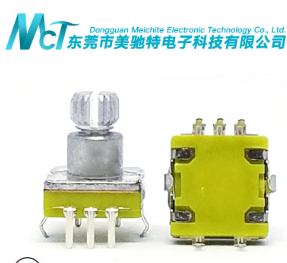 EC11薄型旋轉編碼器 帶開關 齒形金屬柄