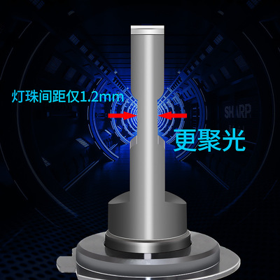 汽車LED大燈H7 H49005H11透鏡聚光強(qiáng)光超亮360度激光前照燈泡改裝