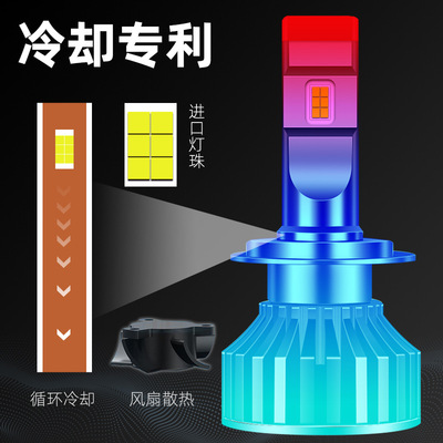 新款汽車led大燈H4H7H11遠(yuǎn)近一體LED燈聚光大功率芯片LED車燈批發(fā)