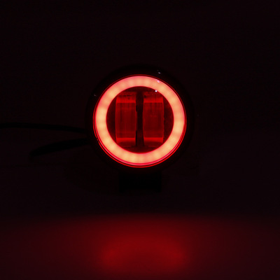 汽車LED20W霧燈帶天使眼光圈圓形摩托車越野車改裝射燈工作燈