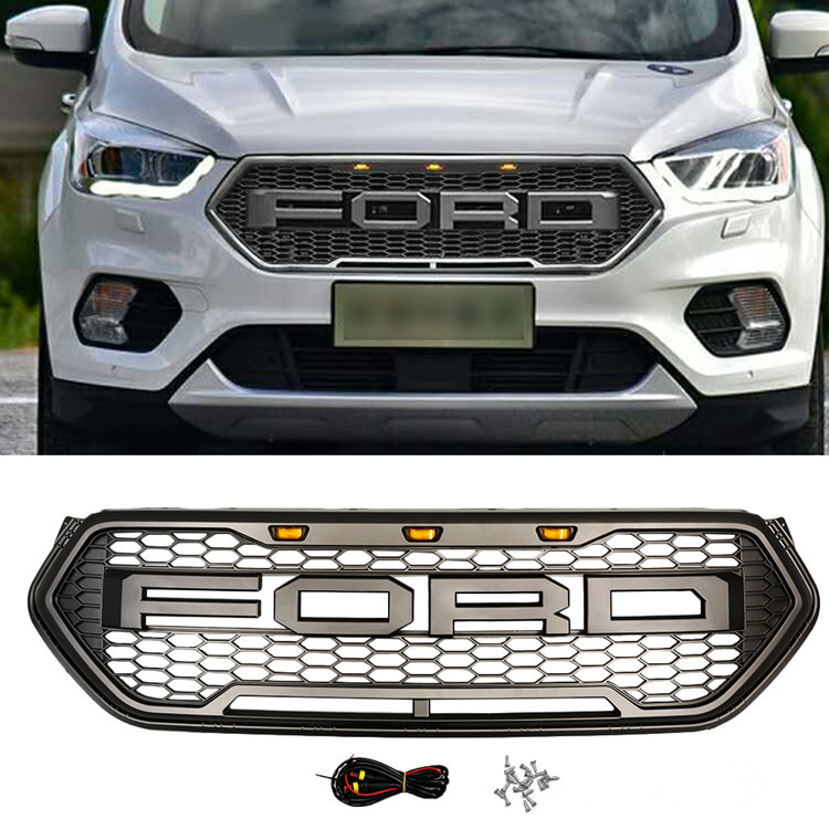 2017款新翼虎KUGA中網 翼虎ESCAPE改裝中網 猛禽 中網帶FR字母標