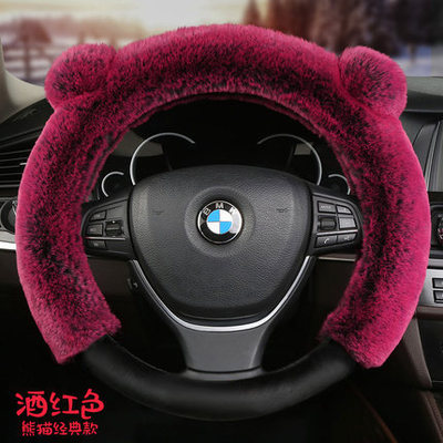 2019款冬季毛絨方向盤套獺兔毛短毛把套保暖防滑手剎套排擋套代發(fā)