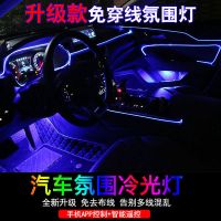 汽車改裝LED光導(dǎo)氛圍燈 氣氛燈 七彩冷光線裝飾燈手機(jī)app控制聲控
