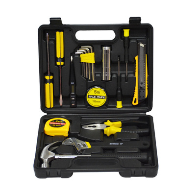 五金工具組套車載箱18件套維修家用套裝隨車禮組合工具