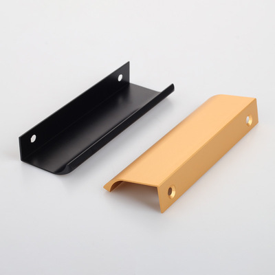 免打孔暗裝隱形隱藏櫥柜拉手金色黑色柜子抽屜現(xiàn)代衣柜門把手廠家