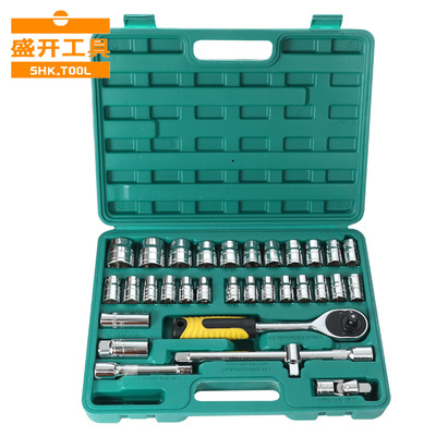 廠家供應(yīng)32件套汽修維修汽車套筒扳手組套棘輪快速扳手組合
