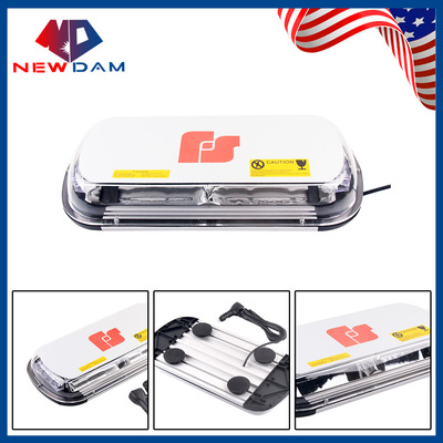 44led汽車爆閃警示短排燈 超亮雷電開道車頂燈 紅藍頻閃吸頂燈