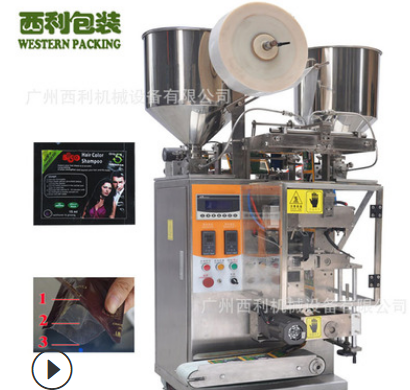供應(yīng)染發(fā)劑包裝機(jī) 全自動(dòng)染發(fā)膏包裝機(jī) 雙料體染發(fā)劑包裝機(jī)廠家