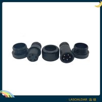 M12MM防水連接器5P五芯LED照明接插件A B D X型 塑膠鋁金屬銅螺帽