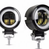 LED工作燈 汽車車燈 LED大燈新款LED工作燈霧燈20W帶光圈 天使眼