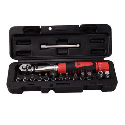 廠家直銷 機(jī)械預(yù)置式扭力扳手扭矩2-24NM 1/4 自行車力矩組合套裝