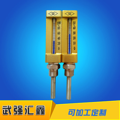 船用藍(lán)液體金屬套溫度計 工業(yè)精密v型金屬套溫度計