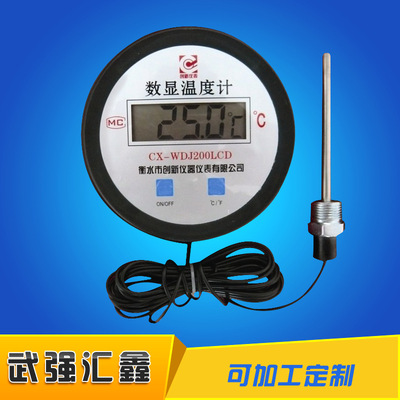 生產(chǎn)銷售 帶探頭高精度數(shù)顯溫度計 LED防水電子數(shù)顯溫度計10米