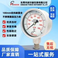 100mm徑向耐震全不銹鋼膜盒壓力表 清洗機(jī)用不銹鋼耐震膜盒壓力表