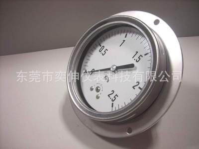 100MM軸向2.5KPA全鋼微壓表，膜盒壓力表，25MBAR醫(yī)療器械壓力表