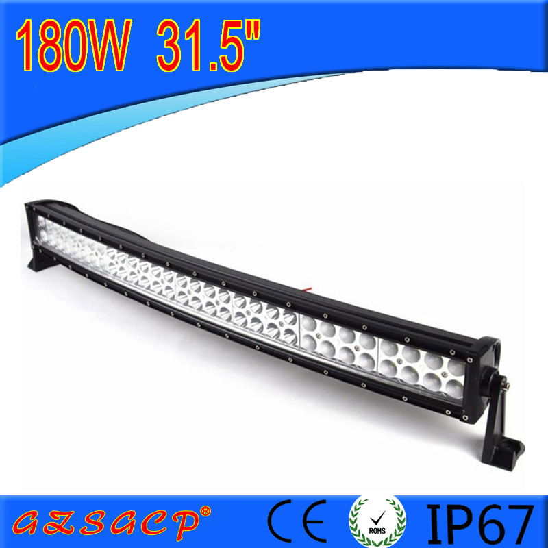 廠家直銷新款 LED汽車車燈 弧形長(zhǎng)條雙排彎燈180W越野車頂射燈