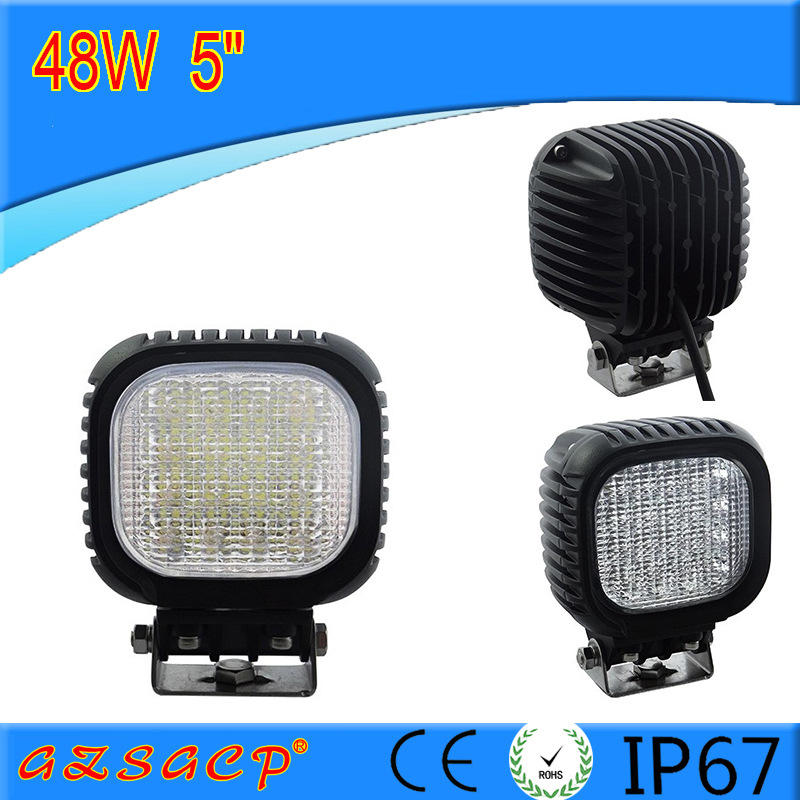 汽車工程車農(nóng)用機(jī)械車超亮48W方形led工作燈 農(nóng)用車燈 挖掘機(jī)燈