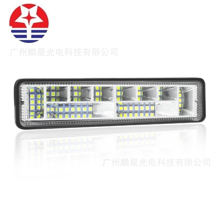 新款汽車LED72W工作燈一字型24珠雙色越野車卡車改裝射燈