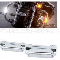 哈雷LED護(hù)杠燈 白色日行黃色轉(zhuǎn)向鋁體管夾燈 摩托車(chē)保險(xiǎn)柜警示燈