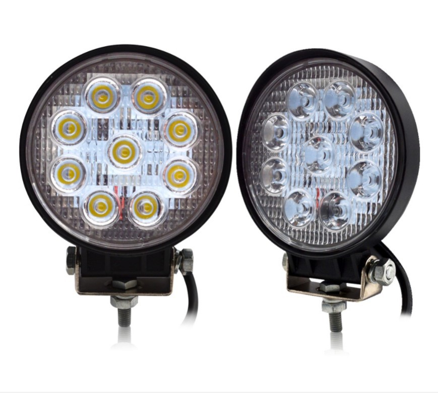 27W LED工作燈越野車頂射燈工程車機(jī)械檢修燈led霧燈圓型中網(wǎng)車燈