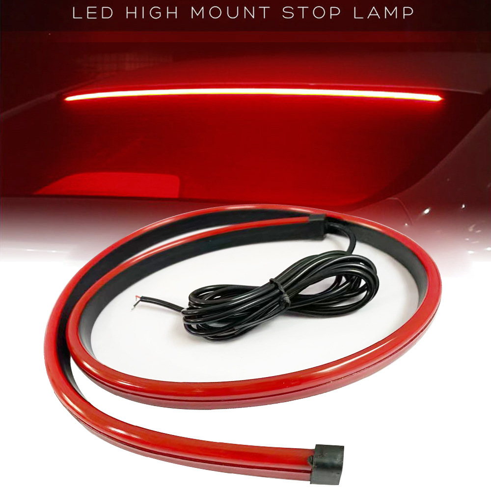 新款汽車LED高位剎車燈 警示燈條 紅色單模式后擋玻璃裝飾燈 一米