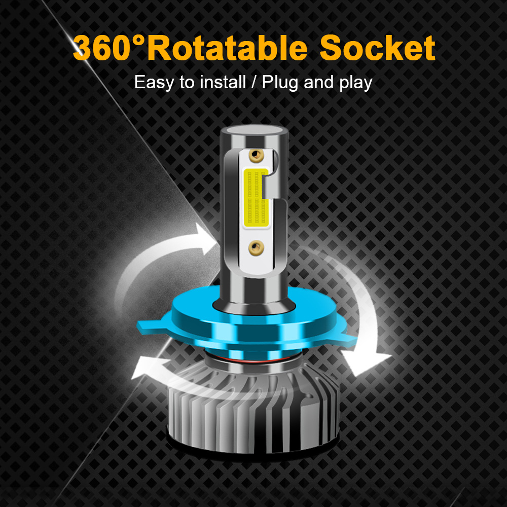 跨境熱賣 F2迷你汽車LED大燈H7超高聚光車燈汽車改裝前大燈速賣通