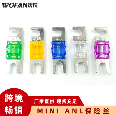 30/40/60/80/100A Mini ANL保險絲小號插栓保險絲 汽車鍍鎳保險片