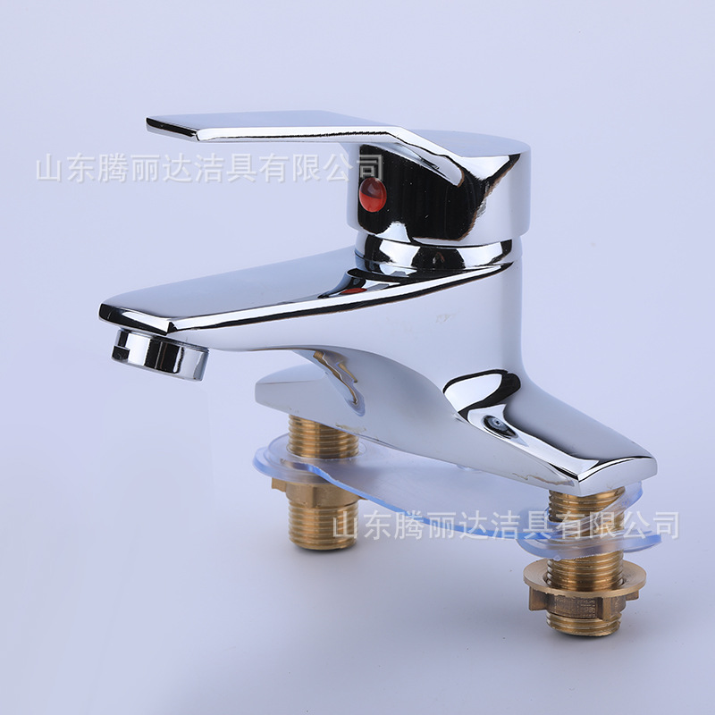 廠家直銷 合金雅思二聯(lián) 銅雙孔冷熱水龍頭 洗手盆洗臉盆水龍頭