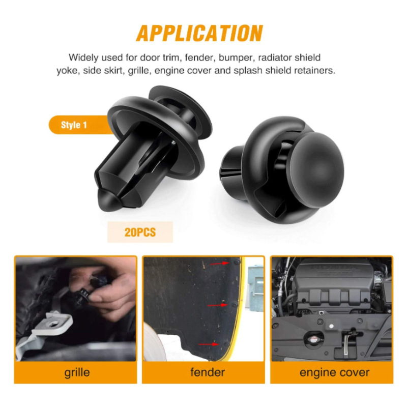 120pcs汽車緊固件6.3 8 9 10mm膨脹螺釘保險(xiǎn)杠推進(jìn)式緊固件固定夾