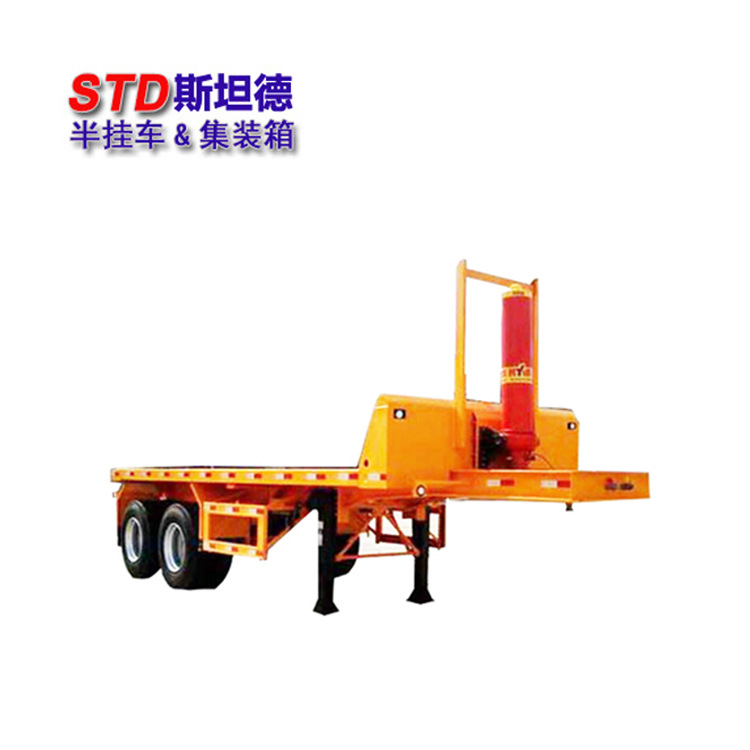 集裝箱運輸平板半掛車 廣東半掛車廠家輕量化設計 配備富華車軸