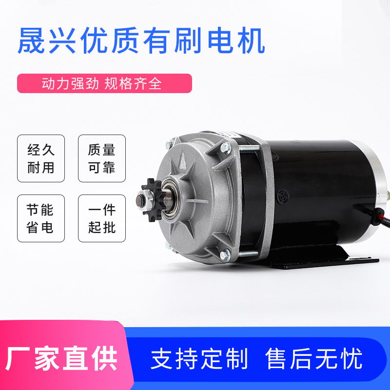 廠家直購48V 500W有刷直流減速電機(jī) 低噪音電動(dòng)機(jī) 永磁中置電機(jī)