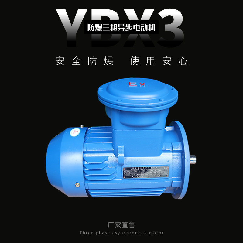 廠家產(chǎn)地直發(fā)三相異步YBX3防爆電機63-355機座4極BT4粉塵隔爆馬達