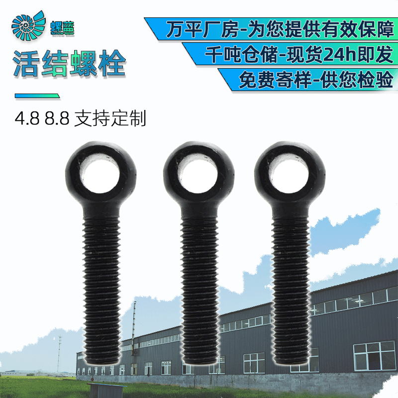 高強度活結螺栓 8.8級帶孔活節(jié)螺絲 吊環(huán)魚眼螺栓 調節(jié)活接螺栓