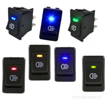 直銷ASW-17D 汽車霧燈改裝開關(guān)LED燈12V35A汽車改裝船型開關(guān)翹板