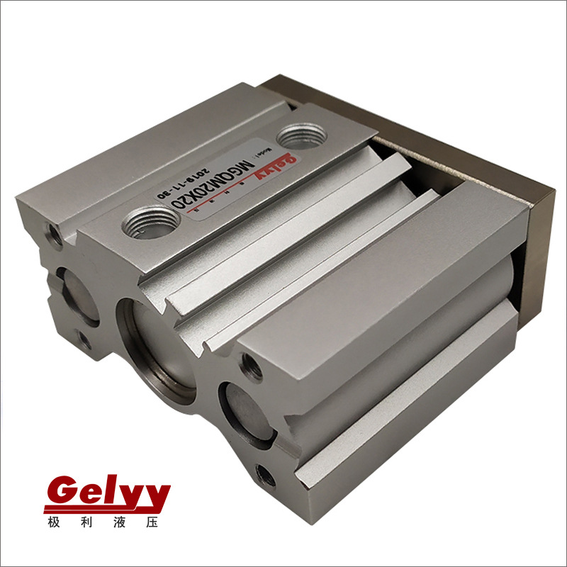 三桿三軸MGQM/L25/32/40-25/50/100/200/300/500雙輔桿帶擋板氣缸