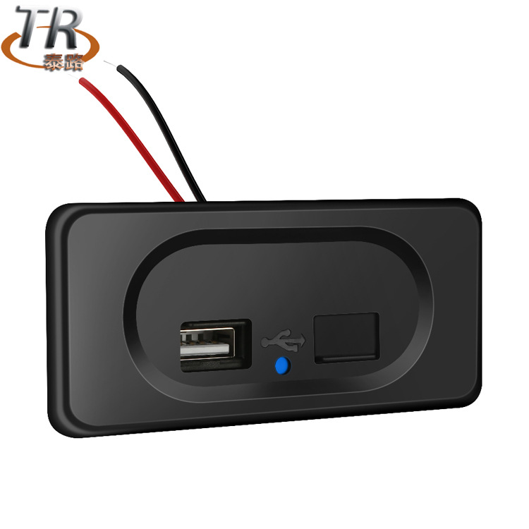 汽車大巴改裝車充雙usb車載充電器自動彈簧蓋4.8A大電流跨境私模