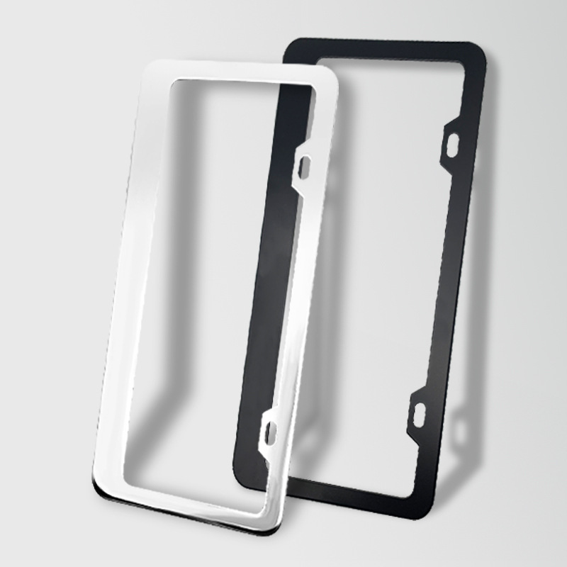 歐洲美標(biāo)鋁合金車牌框 2孔不銹鋼汽車改裝車牌框美規(guī)牌照架