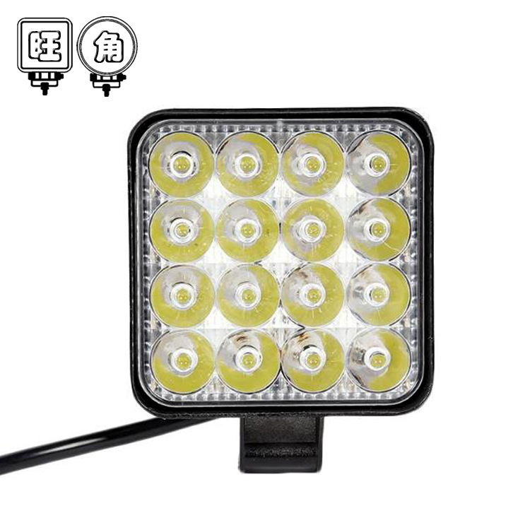 WJ 跨境汽車LED工作燈迷你款方形 16燈 48W 輔助燈改裝前照燈射燈