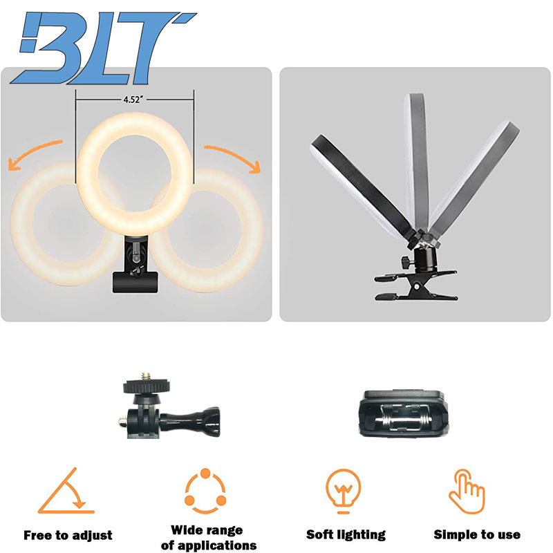 跨境專供LED ring lights補(bǔ)光燈16CM桌面手機(jī)直播美顏環(huán)形燈廠家