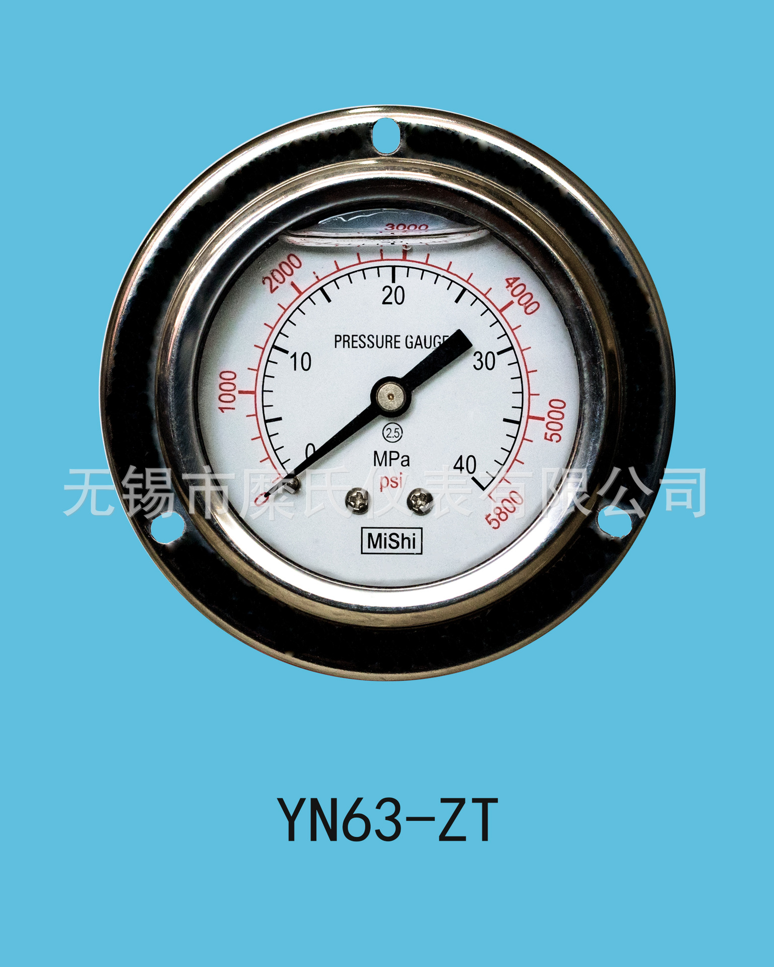 YN63ZT 軸向帶邊壓力表 油壓 氣壓 水壓