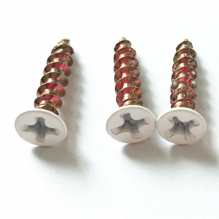 白色頭部噴漆烤漆螺絲白色快牙螺釘十字沉頭自攻螺絲M2M3.5*18KA