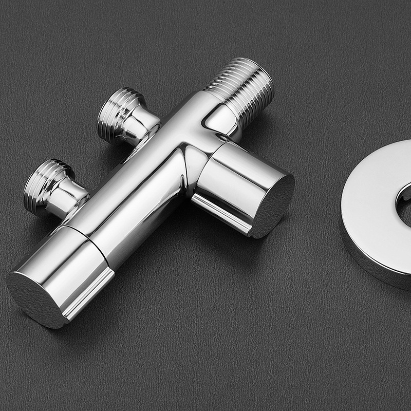 慕漫加厚全銅一進二出三角閥 馬桶噴槍分水閥雙控洗衣機多用角閥