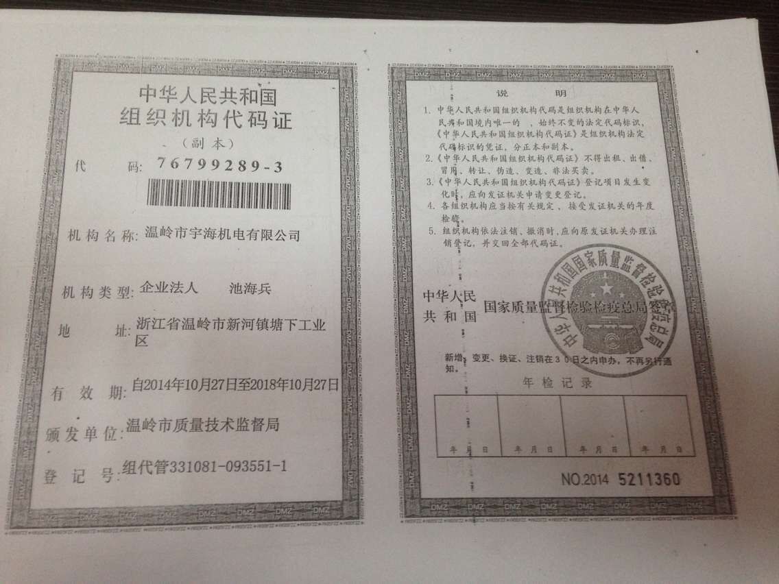 組織機構(gòu)代碼證